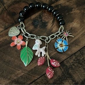 Betsey Johnson Snow Angel Pink Snow Deer Rare Bracelet